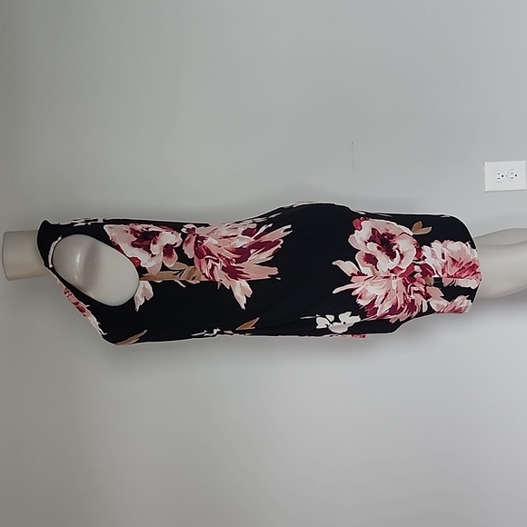 WHBM black floral no sleeve stretchy dress-S - Picture 4 of 9